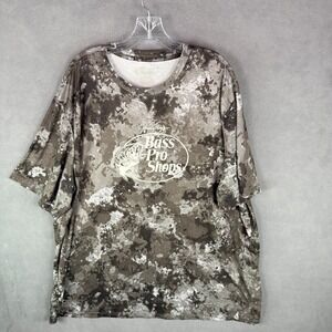 Bass Pro Shops Men's T-Shirt Camo Performance Logo Size 3XL Fishing Outdoors